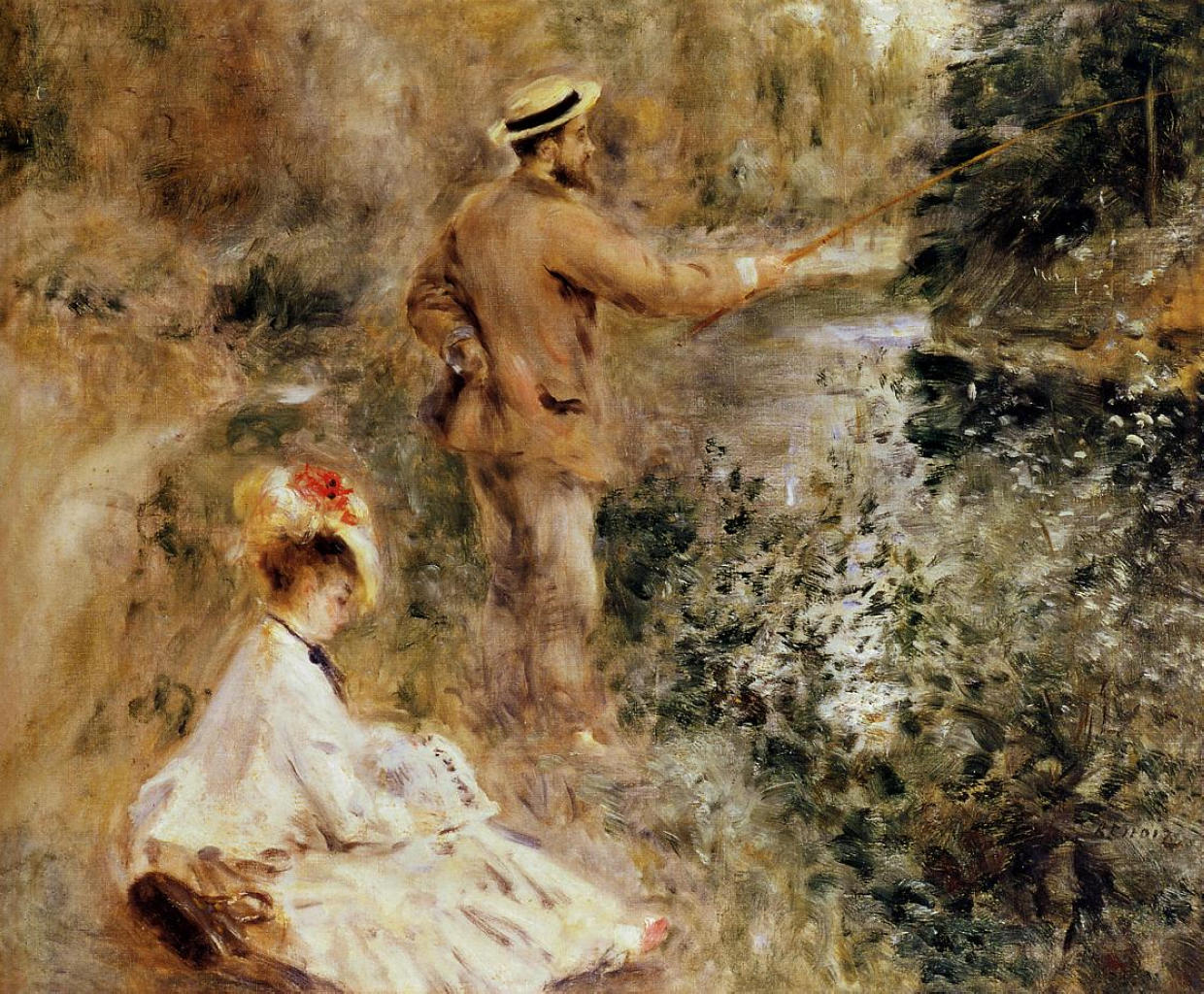 The Fisherman - Pierre-Auguste Renoir painting on canvas